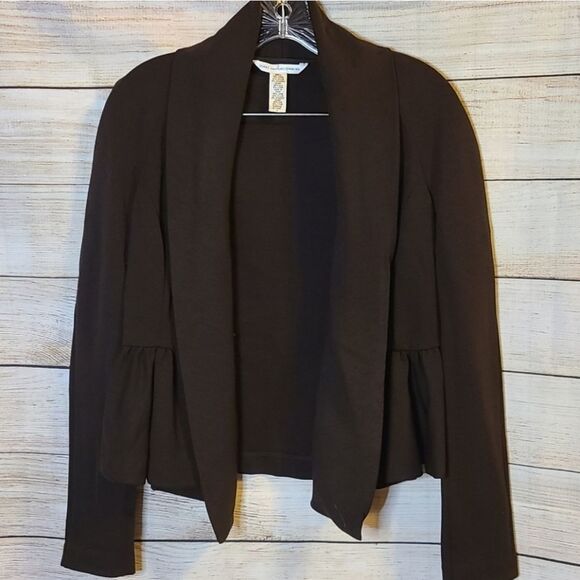 Diane Von Furstenberg Brown Charleville Peplum Blazer Jacket Size 4 - Picture 1 of 7